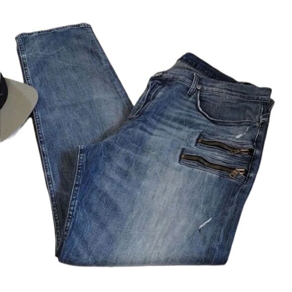 Hudson The Broderick Slouchy Skinny Zipper Constructed Jeans Men's 42 - Picture 2 of 14